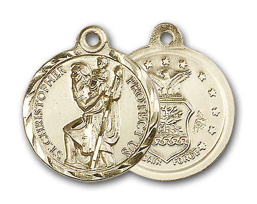 14K Gold St. Christopher Pendant