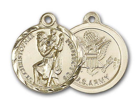 14K Gold St. Christopher Pendant