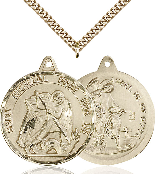 14K Gold-Filled St. Michael the Archangel Pendant