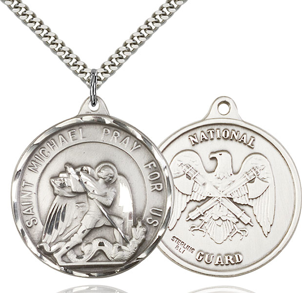 Sterling Silver St. Michael / National Guard Pendant