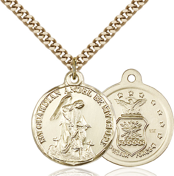 14K Gold-Filled Guardain Angel / Air Force Pendant