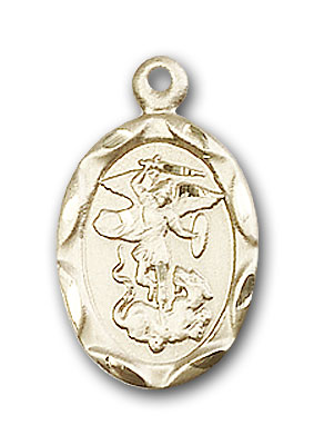 14K Gold St. Michael the Archangel Pendant - Engravable
