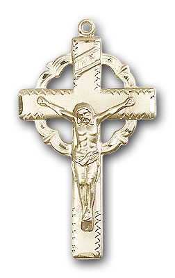 14K Gold Crucifix Pendant