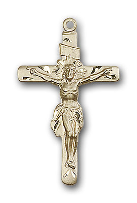 14K Gold Crucifix Pendant
