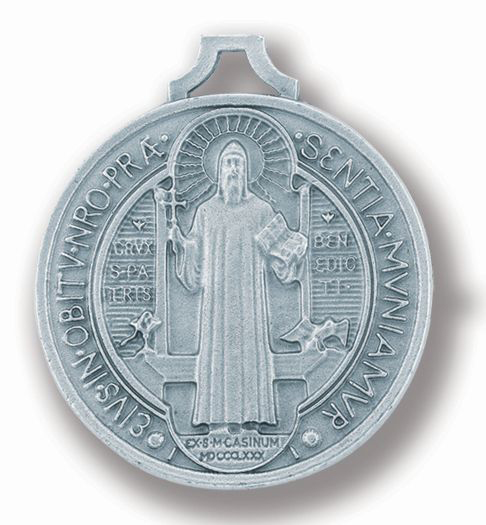 1 1/2" Antique Silver St. Benedict Jubilee Medal 25-Pack