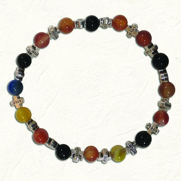 Multi Color Glass Stretch Bracelet 4-pack