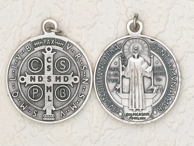 6-Pack - 2-1/2 Inch St Benedict Pendant Silver
