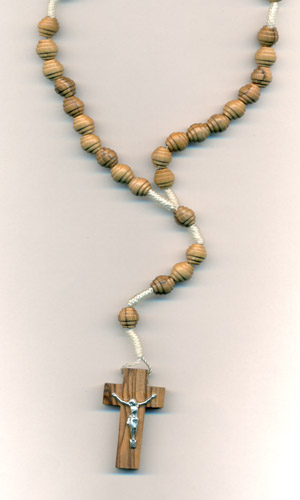 6-Pack - 6mm Olive Wood Rosary - Spiral Beads Interlaced 14-inch - BULK Corded