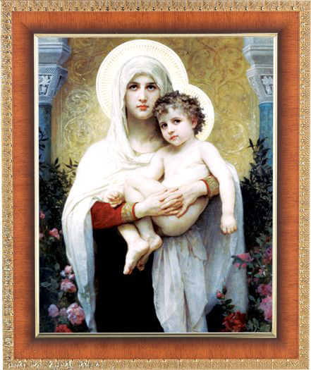 Bouguereau:Madonna And Child Cherry Frame 10.25X12.25" 8X10Prt