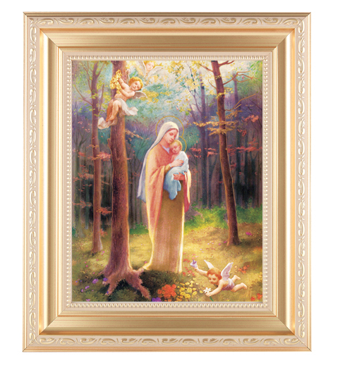 Madonna Of The Woods Satin Gold Frame 10.25X12.25" 8X10 Print