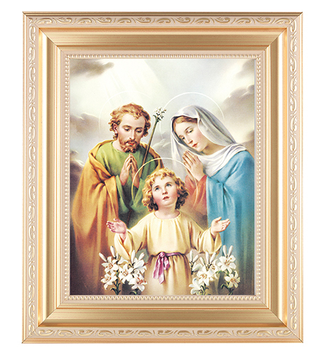Holy Family In Satin Gold Frame 10.25X12.25" 8X10 Print