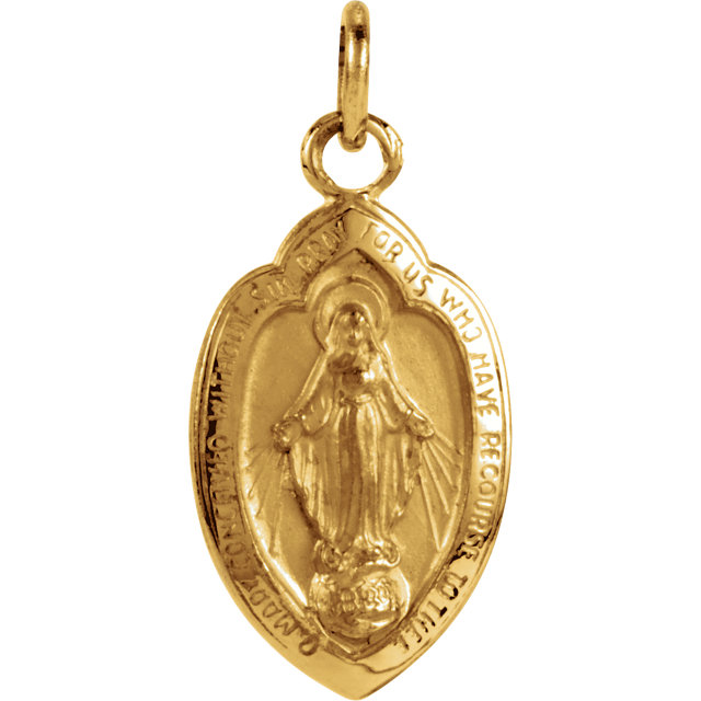 14K Yellow Gold Miraculous Medal