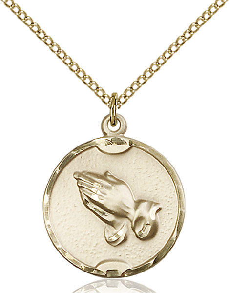 14K Gold-Filled Praying Hands Pendant