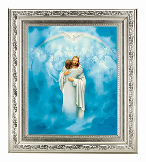 Christ Welcoming Home with Ornate Sil Frame 10X12" 8X10 Print
