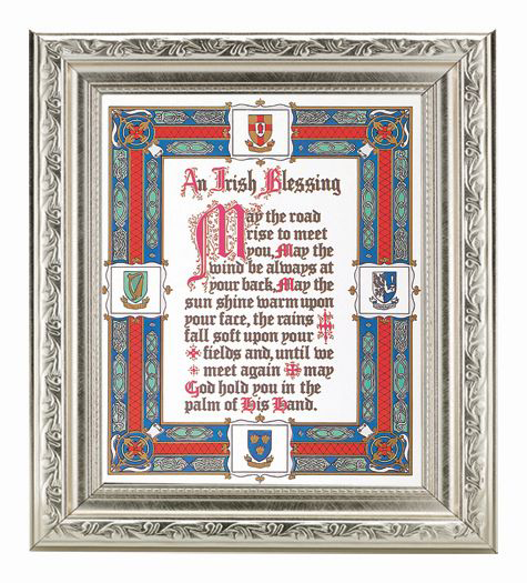 Irish Blessing In Ornate Silver Frame 10X12" 8X10 Print