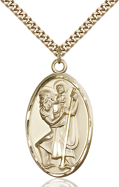 14K Gold-Filled St. Christopher Pendant