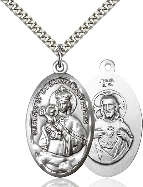 Sterling Silver Our Lady of Mount Carmel Pendant