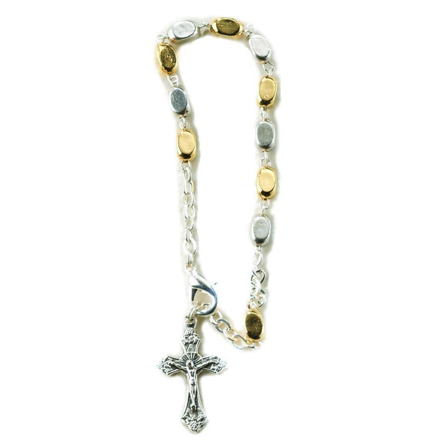 Silver-tone and gold-tone bracelet with Lobster Claw Clasp 4-pack