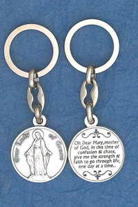 6-Pack - Miraculous Medal Prayer Coin Keyring