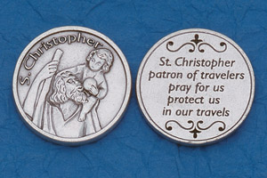 25-Pack - Religious Coin Token - St Christopher with Prayer