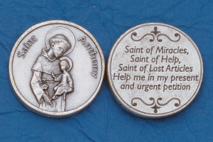 Religious Coin Token St Anthony with Prayer