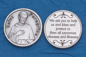Religious Coin Token St Peregrine with Prayer