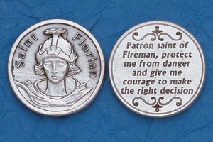25-Pack - Religious Coin Token - St Florian with Prayer