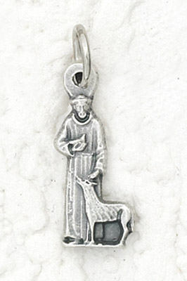 25-Pack - St Francis with Animal Charm- Silver Plated