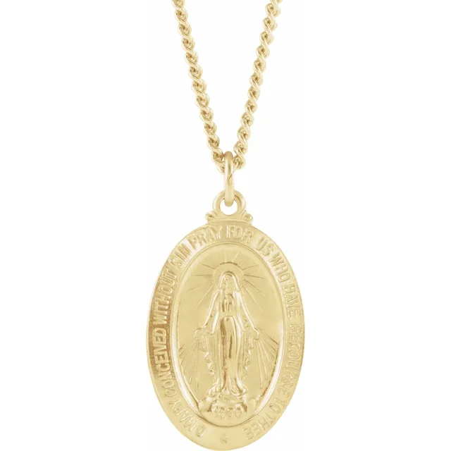 24K Gold-Plated Miraculous Medal Necklace