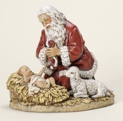 8.75-inch Kneeling Santa Figurine
