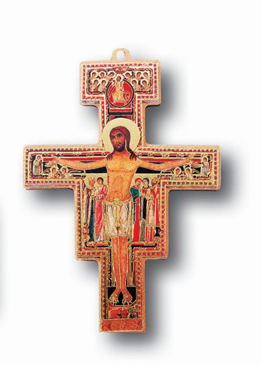 10-Pack - San Damiano Crucifix Gold Stmp