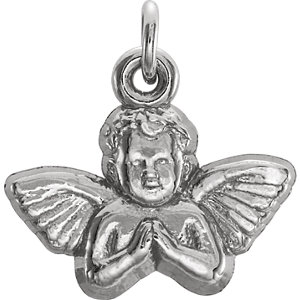 Sterling Silver 11x12 MM Angel Baby Pendant