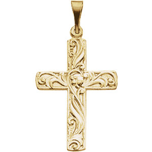 14K Gold 20.5x15 MM Cross Pendant
