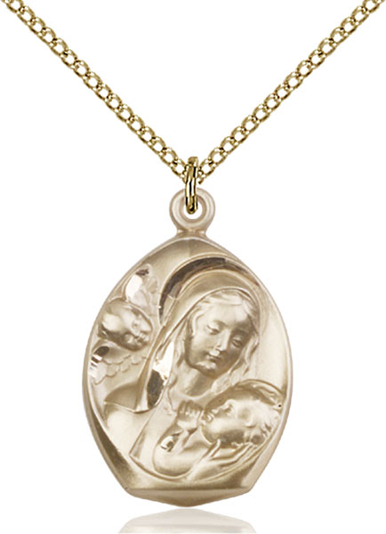 14K Gold-Filled Madonna & Child Pendant