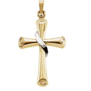 Two-Tone Hollow Cross Pendant