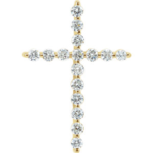 14K Gold 5/8 CTW Diamond Cross Pendant