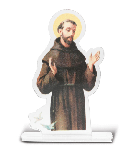 2"X2 3/4" Saint Francis Statuette With Base 5-Pack