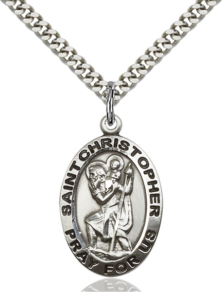 Sterling Silver St. Christopher Pendant