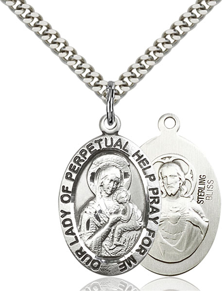 Sterling Silver Our Lady of Perpetual Help Pendant