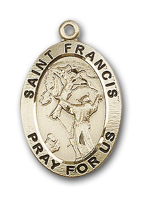 14K Gold St. Francis of Assisi Pendant - Engravable