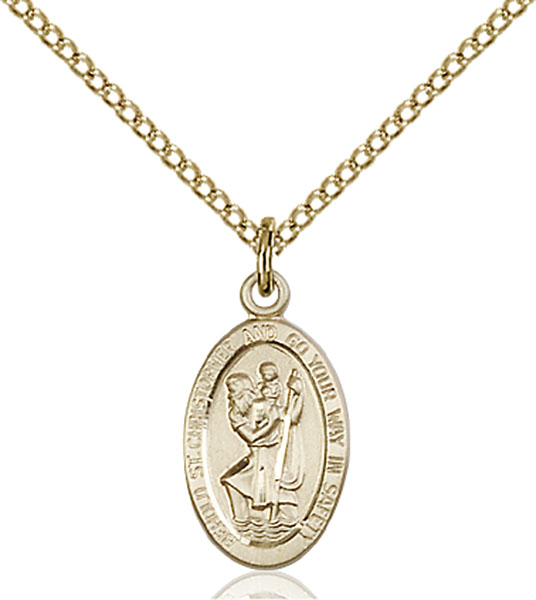 14K Gold-Filled St. Christopher Pendant