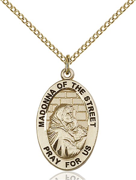 14K Gold-Filled Madonna of the Street Pendant