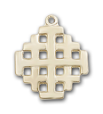 Mini Jerusalem Cross/Kairos Pendant in 14k Gold Vermeil | Fount of Grace