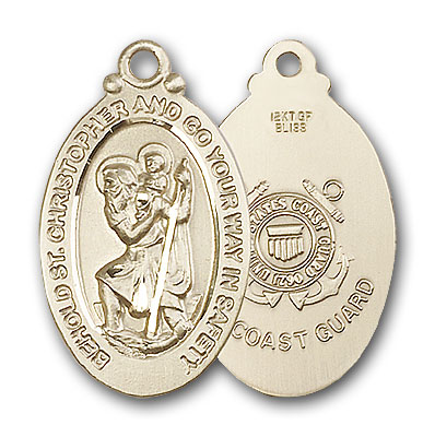 14K Gold St. Christopher Pendant