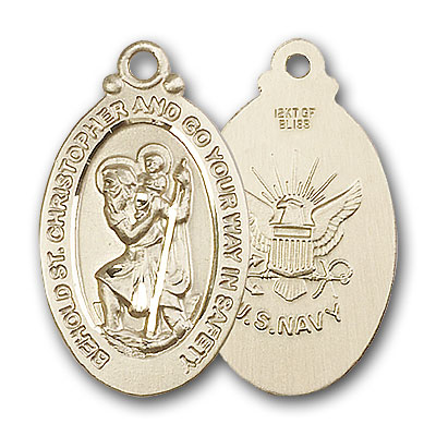 14K Gold St. Christopher Pendant