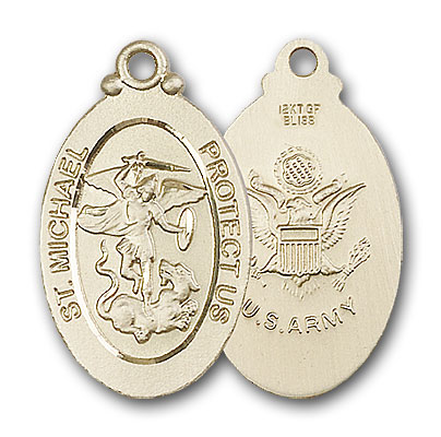 14K Gold St. Michael the Archangel Pendant