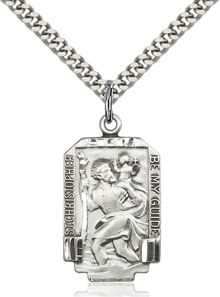 Sterling Silver St. Christopher Pendant - Engravable