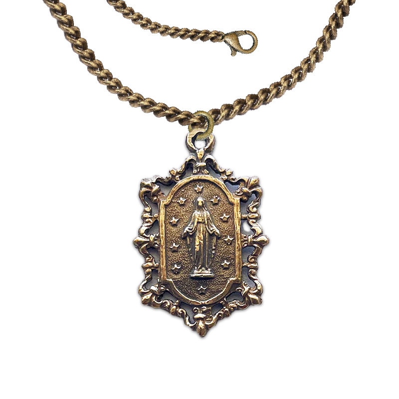 Vintage Miraculous Medal - Bronze