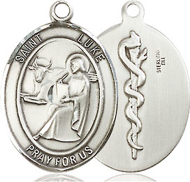 Sterling Silver St. Luke the Apostle Doctor Pendant - No Chain