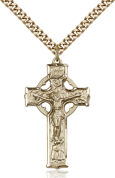 14K Gold-Filled Celtic Crucifix Pendant